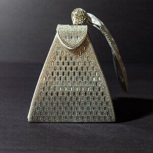 Verano Hill Crystal Pyramid Handbag – Silver Rhinestone Purse